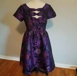 Eshakti Violet Brocade Party Dress Size L 12
